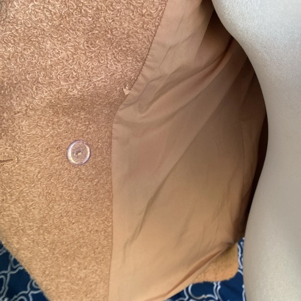 One/Third Camel Blazer Jacket Bouclé Size S - Picture 6 of 7